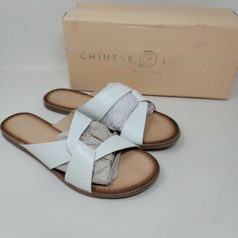 Chinese Laundry Women's Sandals Sz 7 M Ponder White Slide